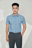 Áo sơ mi cộc kẻ mẫu 1 Tezo - 2203SMCK01