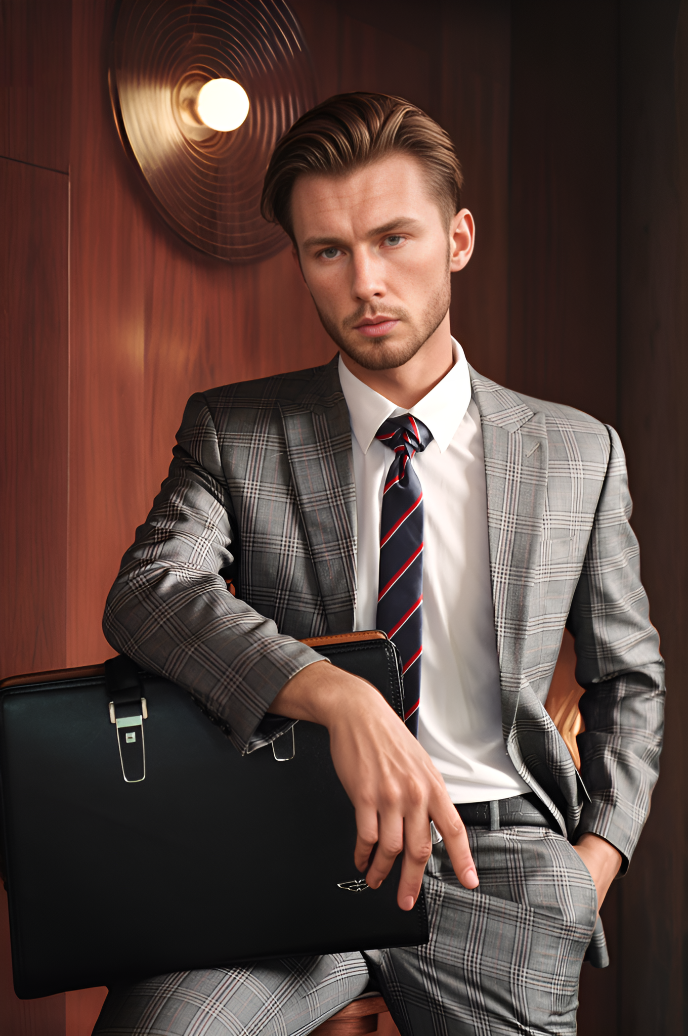 Bộ áo vest kẻ caro Tezo 2112AVBC11 - Quần vest kẻ caro Tezo 2112QAVC11