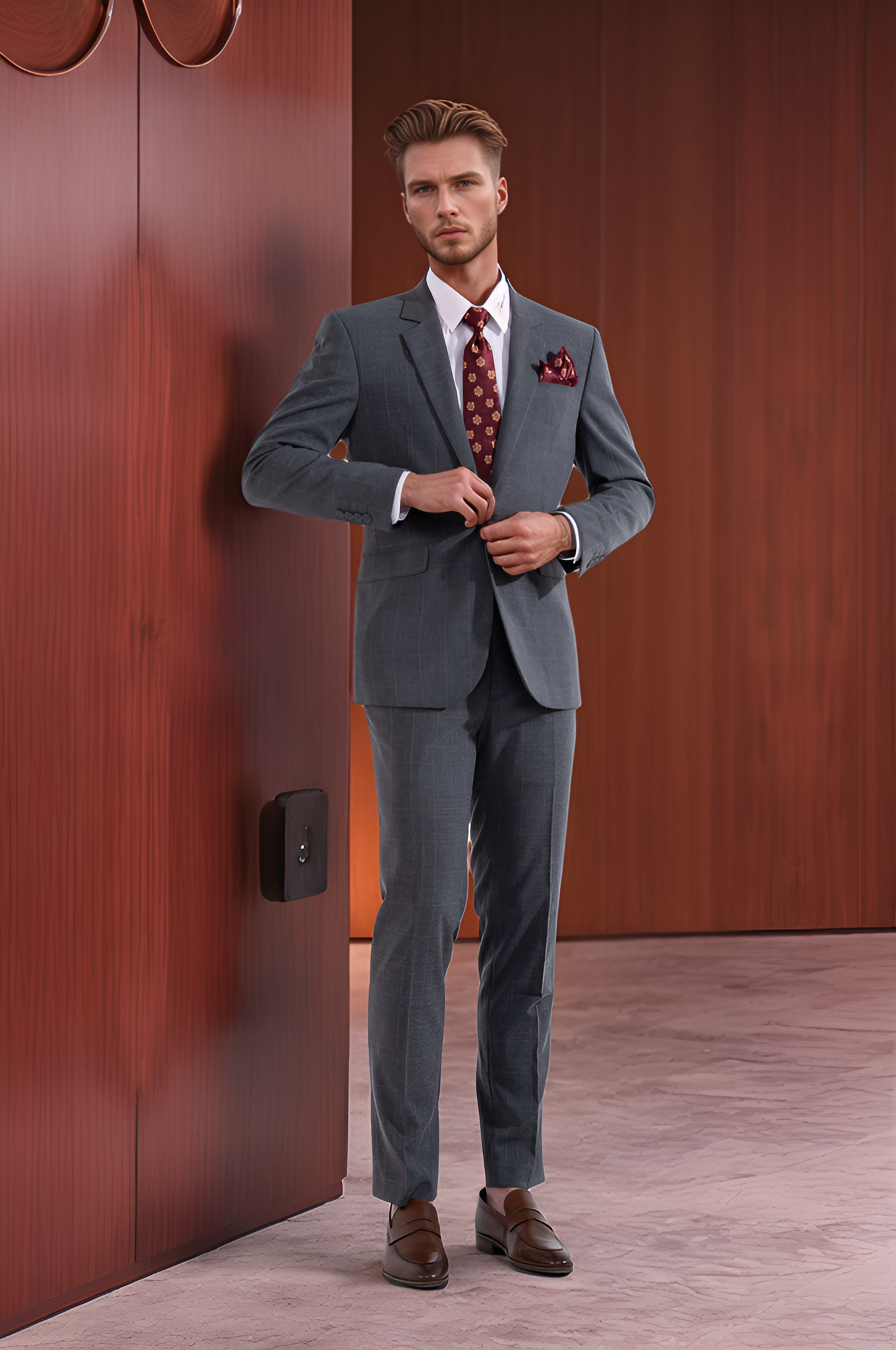 Áo vest 1 cúc kẻ caro Tezo - 22AVBC027