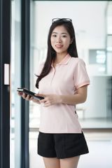 Áo polo nữ thiết kế phối tay cổ Tezo - 23APCT025