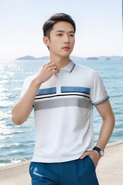 Áo polo nam thể thao thiết kế in ngực Tezo - 24APCH050