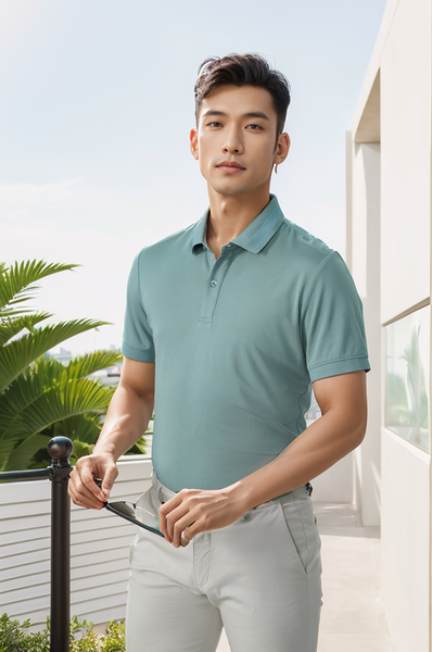 Áo polo nam thiết kế vai cong Rayon Tezo - 24APCT056