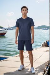 Bộ áo phông nam cổ tròn Tezo 25APOT035 - Quần đùi gió nam thể thao Ultra short Tezo 25QDGT009