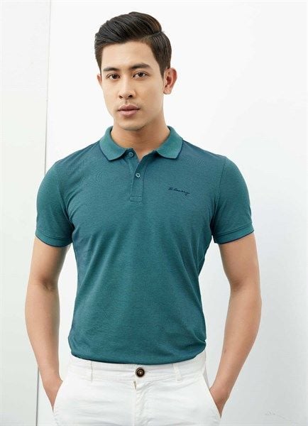 Áo polo trơn xanh bích