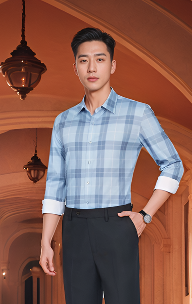 Áo sơ mi nam dài tay form body kẻ caro Tezo - 24SMDC030