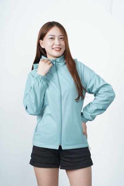 Áo gió nữ thiết kế 2 lớp có mũ Tezo - 24AG2T004