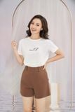 Áo phông nữ cổ tròn in hoạ tiết lá Tezo - 2205APOT04
