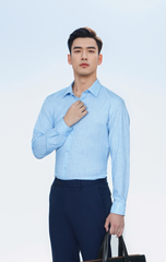 Áo sơ mi nam dài tay sợi tái tạo form body họa tiết Tezo - 24SMDH021