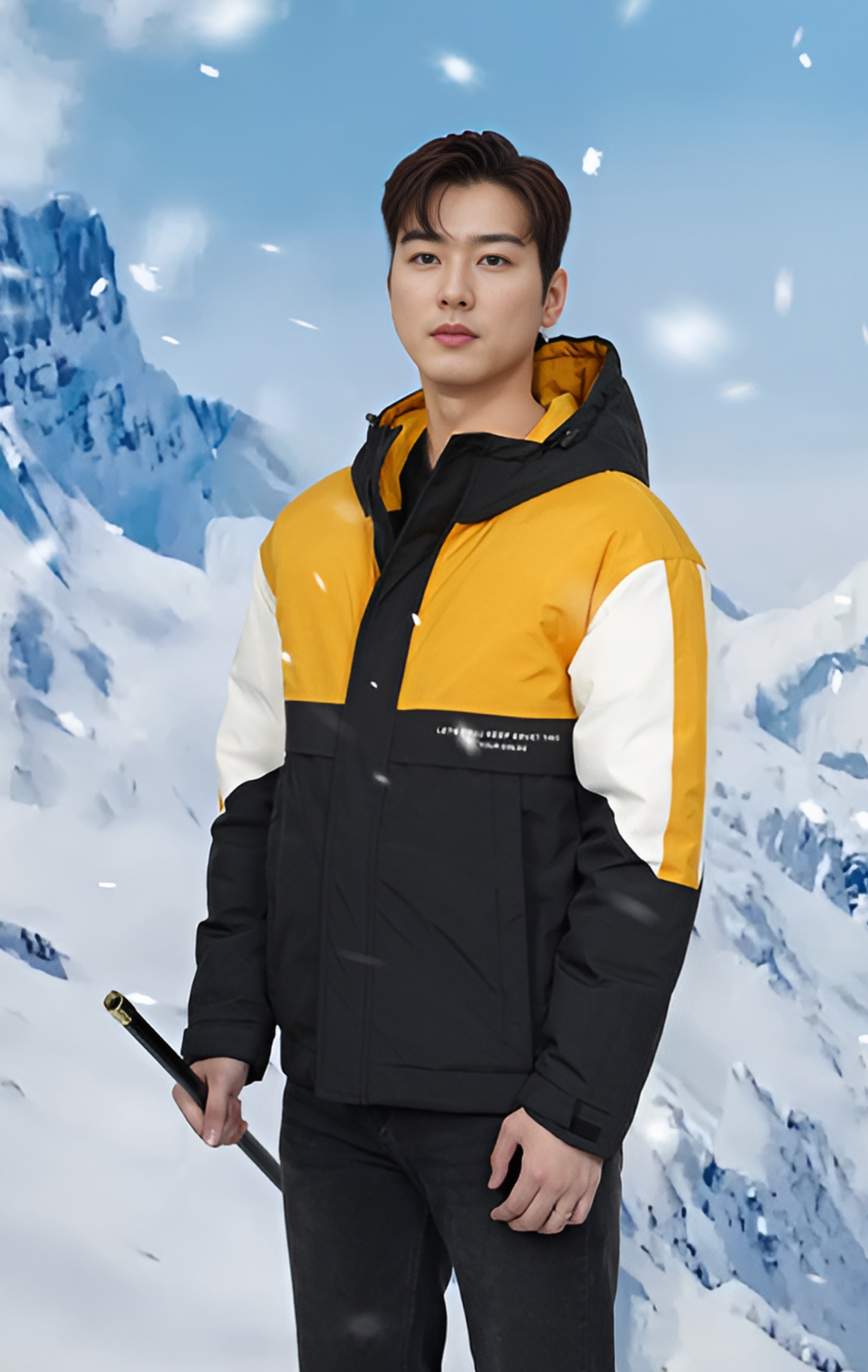 Áo phao lông vũ thiết kế phối màu vàng Tezo - 24APLV007