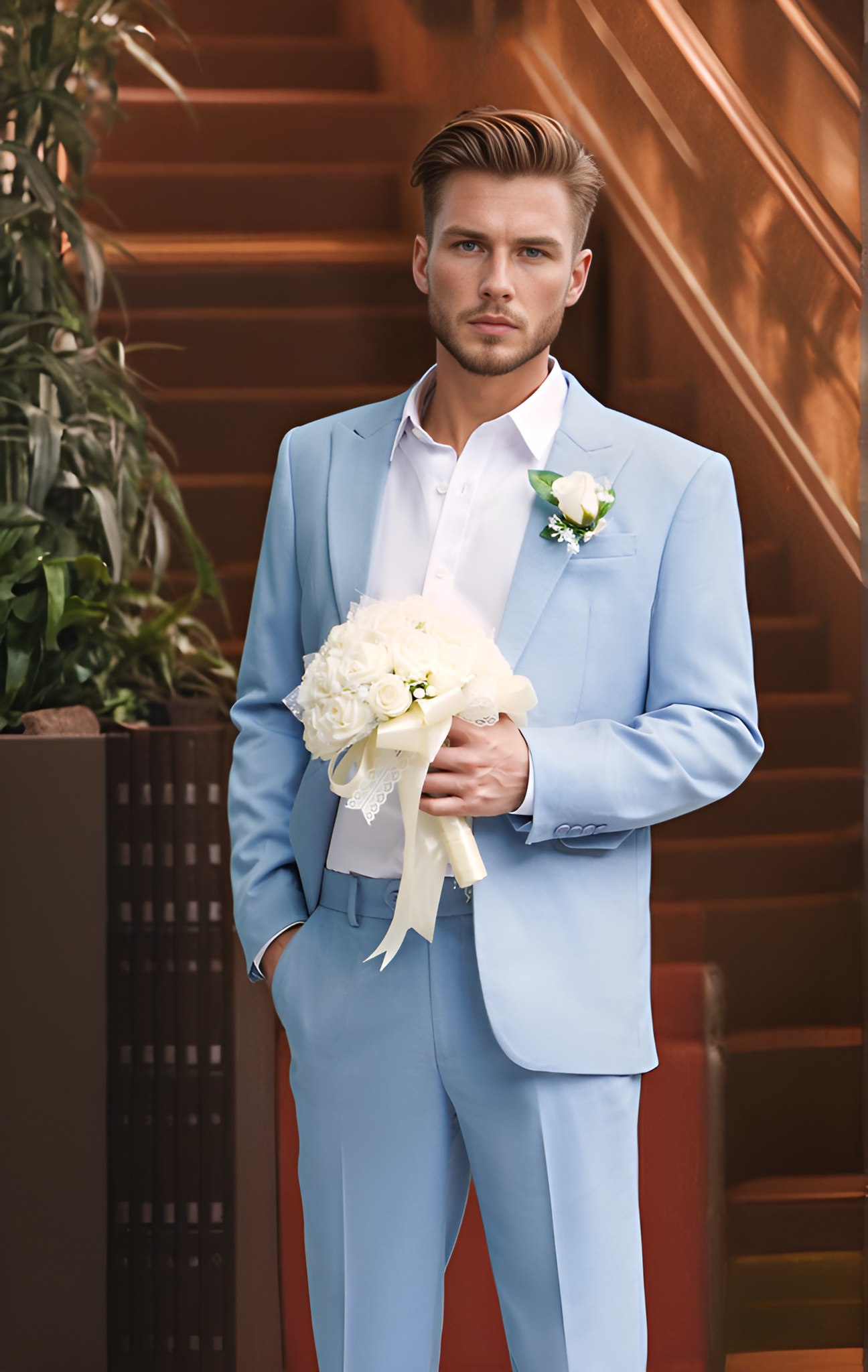 Áo vest 1 cúc họa tiết TEZO - 22AVBH029