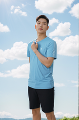 Bộ áo phông nam thể thao in tay Tezo 25APOH038 - Quần đùi gió nam thể thao Ultra Short Tezo 24QDGT008