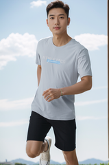 Bộ áo phông nam thể thao in ngực Tezo 25APOH037 - Quần đùi gió nam thể thao Ultra short Tezo 24QDGT008