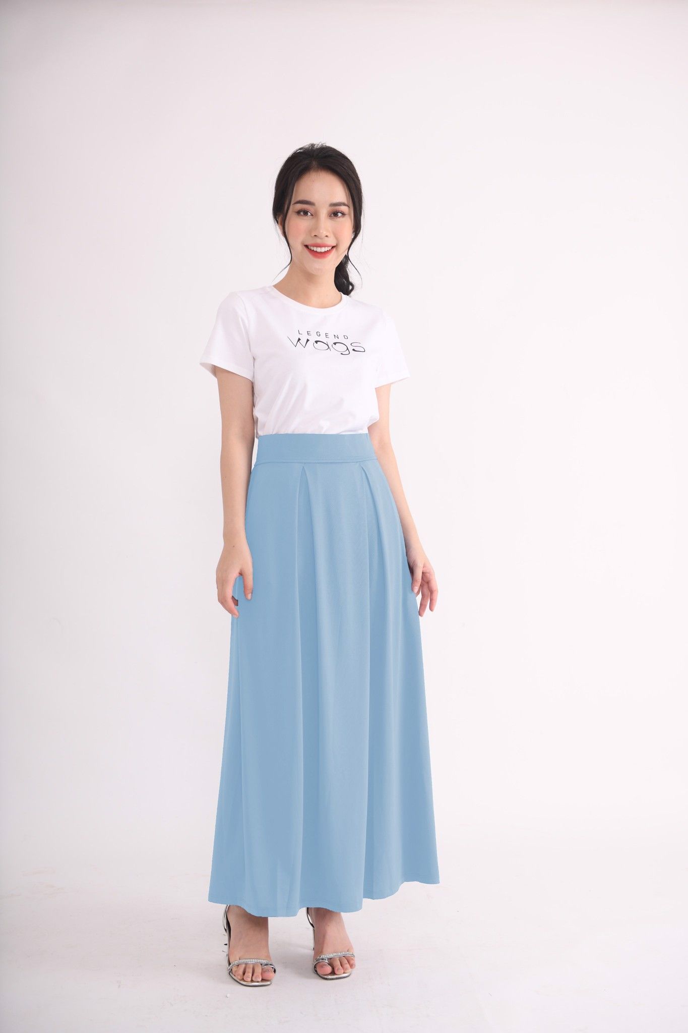 Chân váy chống nắng, xanh