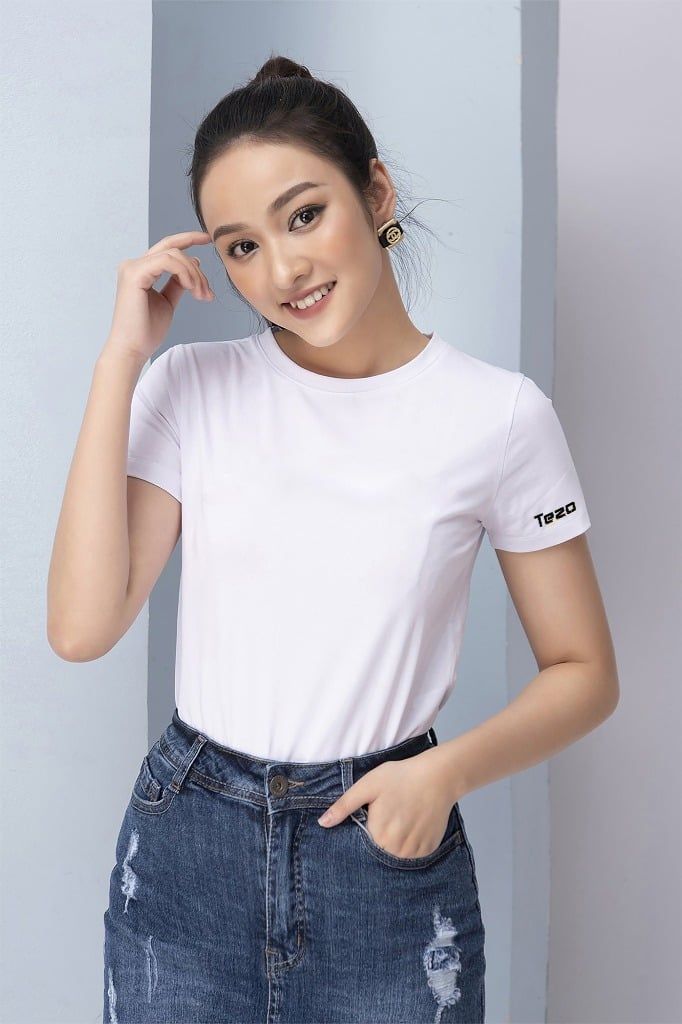 Áo nữ t.shirt trơn, trắng - 2104APKB001TRT