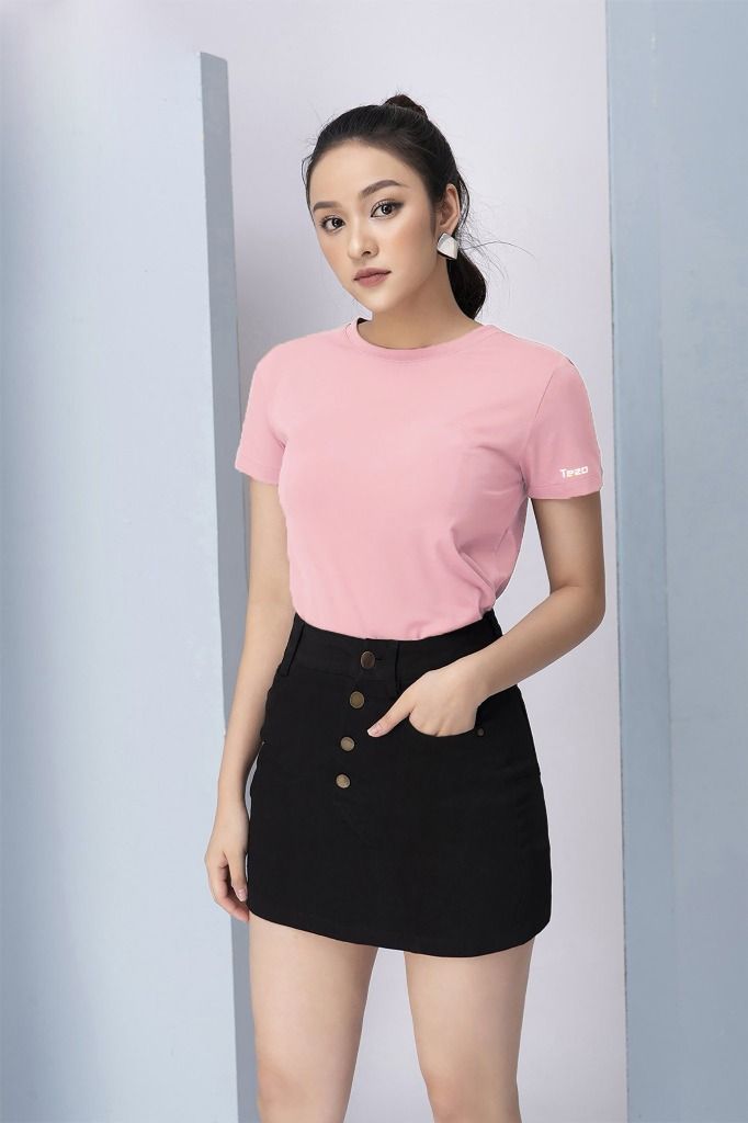 Áo phông nữ basic hồng