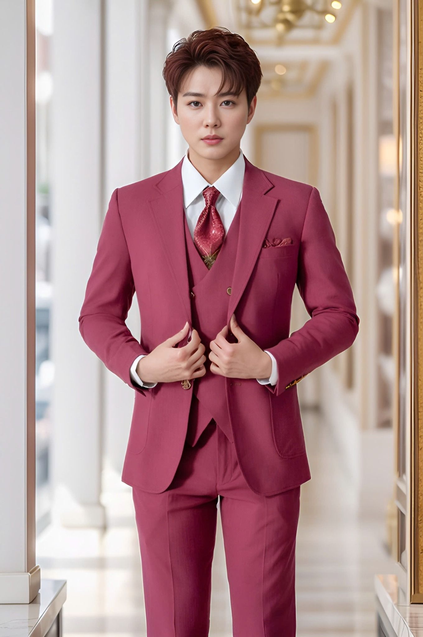 Bộ vest 2 cúc trơn cao cấp Tezo - MAAO04