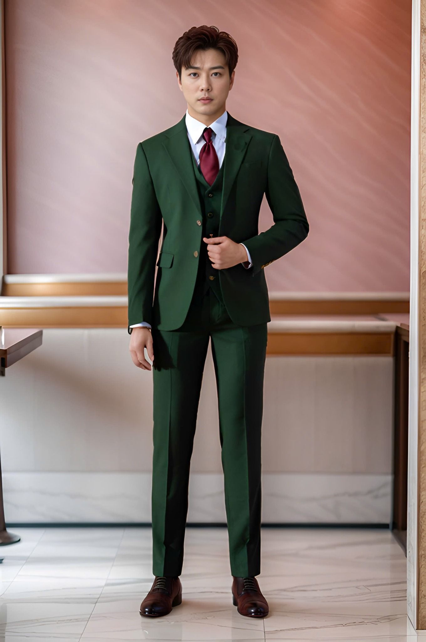 Bộ vest 2 cúc trơn cao cấp Tezo - MAAO02