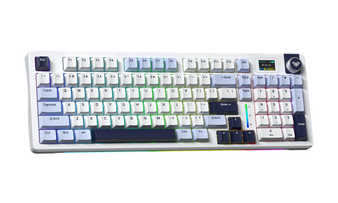 Bàn phím cơ AULA S98 Pro - 3 Mode Glacier Blue Paleo Dust switch