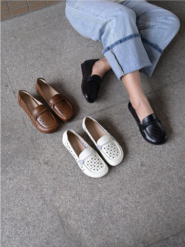 Bệt da dê mũi vuông dập lazer lỗ tròn - 56SAM2305081