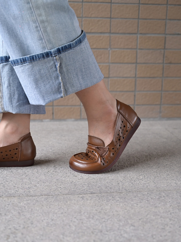 Bệt da dê mũi vuông dập lazer lỗ tròn - 56SAM2305081