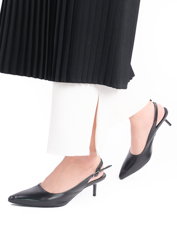 Sandal nữ cao gót Slingback da thật