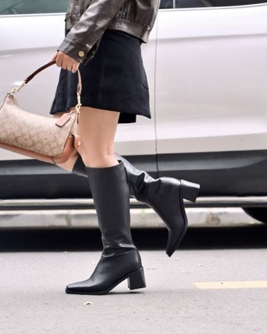 Boot da dê mũi nhọn cổ cao gót vuông 6.5cm POINTED TOE 5330