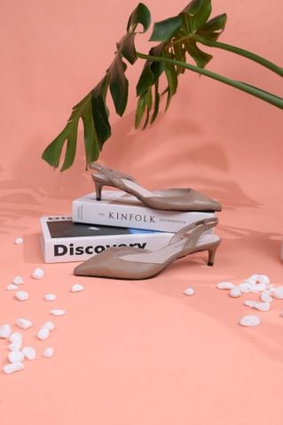 Slingback gót nhỏ 5cm quai gắn đinh kim loại