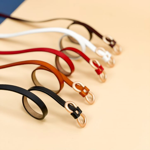 Thắt lưng nữ da thật mặt kim loại nơ đồng