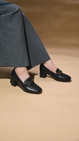 Giày da dê Ukas 4,5cm mũi vuông gót vuông GRACE MOCA 2 1531