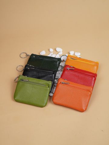 Ví mini kèm móc khóa da sần