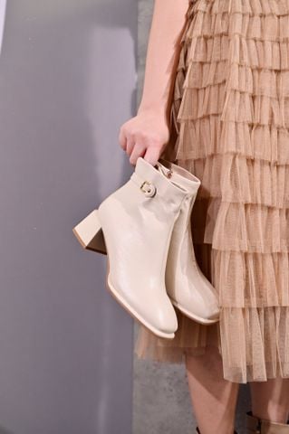 Boot da microfiber 5cm khóa cạnh chun cổ chân -  61516