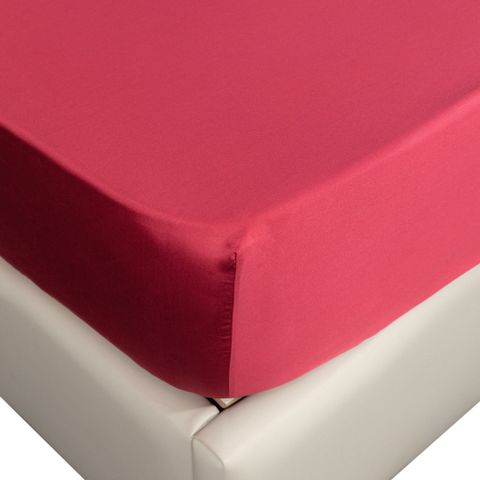  Ga Giường Bo Thun Gòn Bedding Lụa Tencel Satin 60s Màu Đỏ Bordeaux 