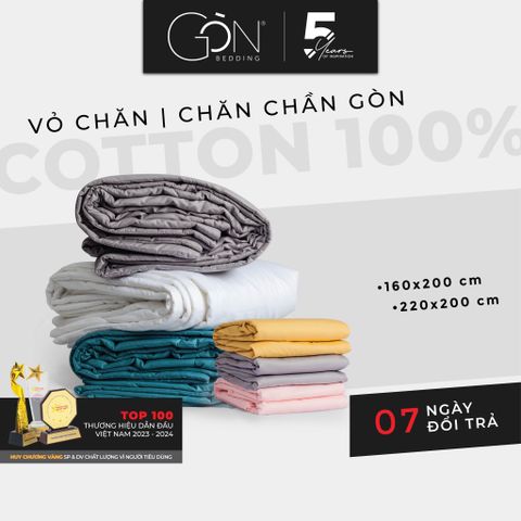  Chăn Chần Gòn Bedding Cotton 100% Hàn Quốc Màu Trơn 2m2x2m 