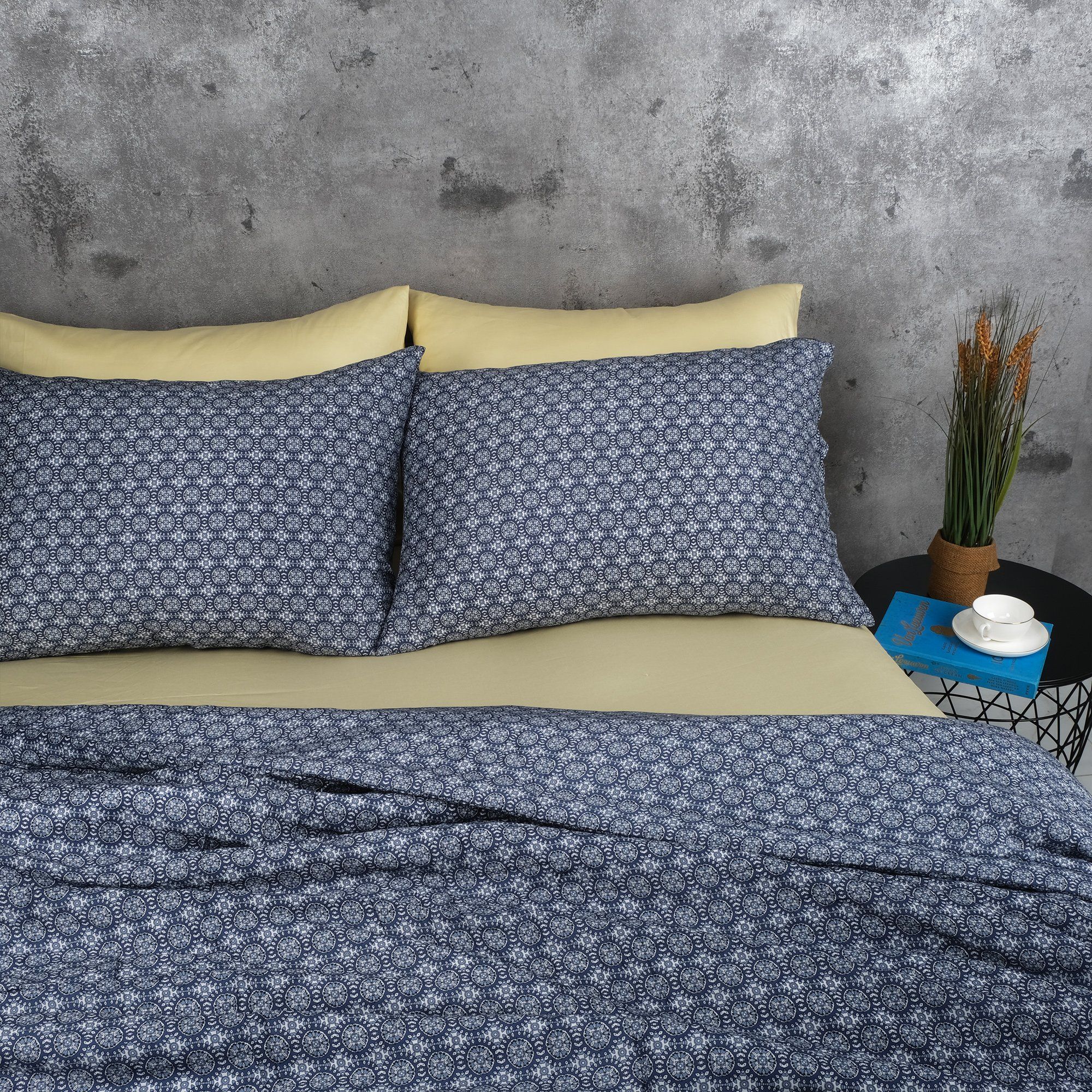  Bộ Chăn Ga Gối 5 Món Gòn Bedding Cotton 100% Hoạ tiết Hiện Đại Mẫu 3 