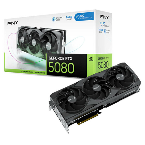 PNY GeForce RTX™ 5080 Overclocked Triple Fan – 16GB GDDR7