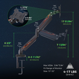 Eureka Gaming® Single Monitor Stand, Height Adjustable Full Motion (360) Arm Mount, Gaming Design
