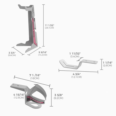 Eureka Gaming® Gamer's Gear Rack Bundle New - Cup Holder, Headset Hook & Controller Rack - Grey