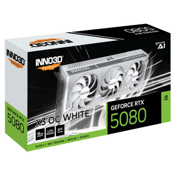 INNO3D GeForce RTX™ 5080 X3 OC WHITE – 16GB GDDR7