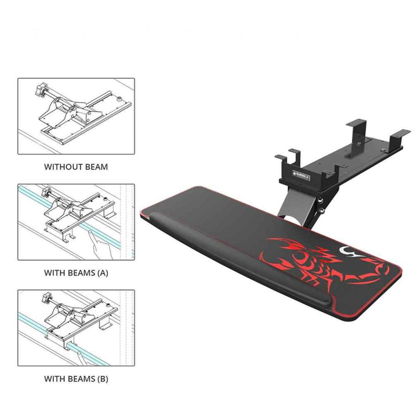 Eureka Ergonomic® Height & Angle Adjustable Under Desk Keyboard & Mouse Tray, Black