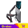 Eureka Gaming® Dual Monitor Stand, Height Adjustable Full Motion (360) Arm Mount, Gaming Design