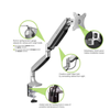Eureka Ergonomic® Single Monitor Stand, Height Adjustable Full Motion (360) Arm Mount