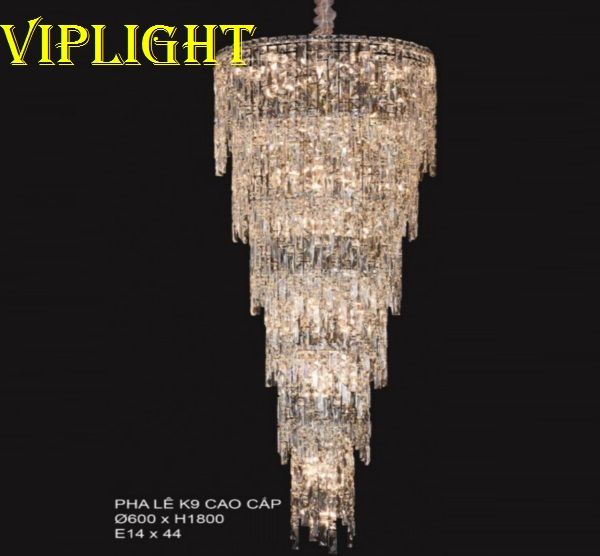 ĐÈN CHÙM PHA LÊ THÔNG TẦNG CAO CẤP, ĐẸP, HIỆN ĐẠI - ĐÈN THÔNG TẦNG CẦU THANG - ĐÈN THÔNG TẦNG PHÒNG KHÁCH SANG TRỌNG V3L55-2206T600