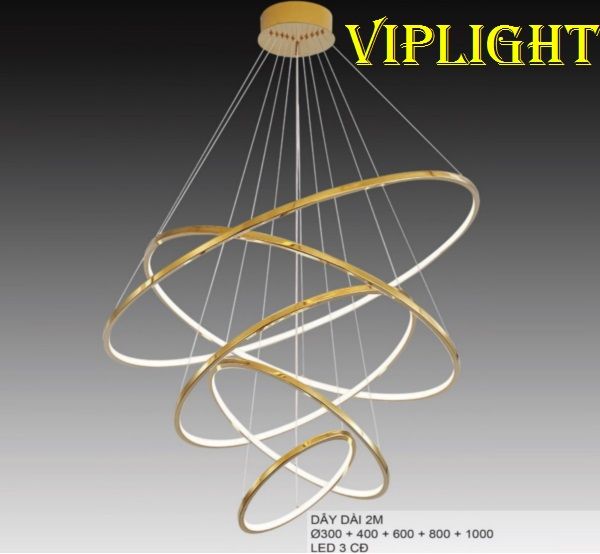 ĐÈN THẢ VÒNG LED THÔNG TẦNG - ĐÈN THẢ THÔNG TẦNG CẦU THANG - ĐÈN THÔNG TẦNG PHÒNG KHÁCH HIỆN ĐẠI V3L55-7055