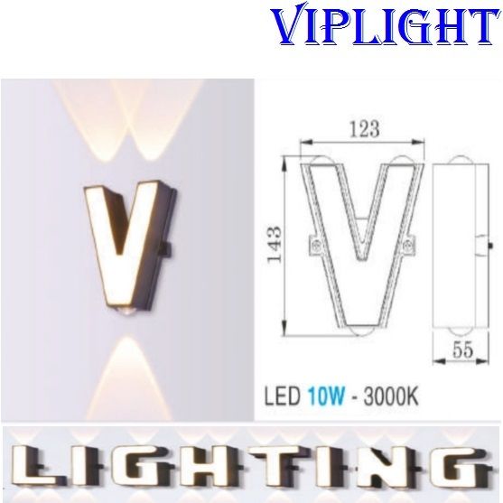ĐÈN TƯỜNG THIẾT KẾ CHỮ V - GẮN VÁCH_PHÒNG KHÁCH, PHÒNG NGỦ, PHÒNG THỜ, NHÀ BẾP, HÀNH LANG, CẦU THANG
