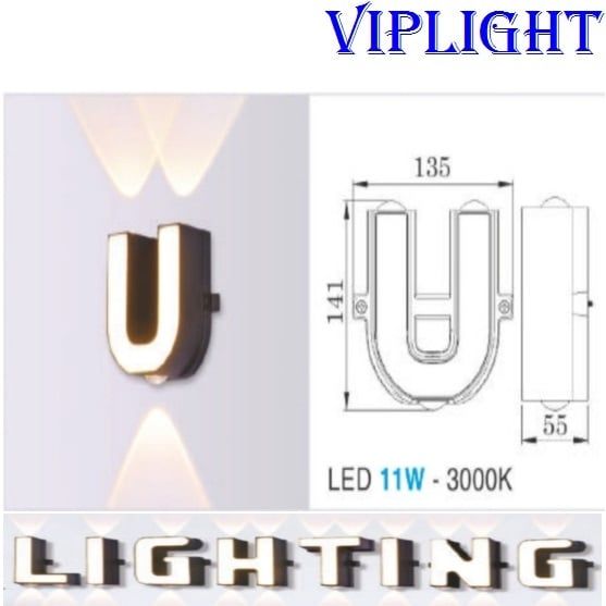 ĐÈN TƯỜNG THIẾT KẾ CHỮ U - GẮN VÁCH_PHÒNG KHÁCH, PHÒNG NGỦ, PHÒNG THỜ, NHÀ BẾP, HÀNH LANG, CẦU THANG