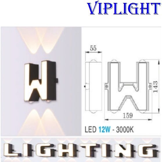 ĐÈN TƯỜNG THIẾT KẾ CHỮ W - GẮN VÁCH_PHÒNG KHÁCH, PHÒNG NGỦ, PHÒNG THỜ, NHÀ BẾP, HÀNH LANG, CẦU THANG