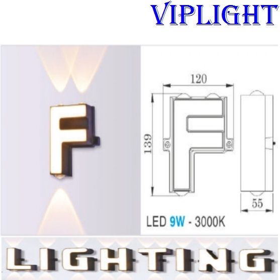 ĐÈN TƯỜNG THIẾT KẾ CHỮ F - GẮN VÁCH_PHÒNG KHÁCH, PHÒNG NGỦ, PHÒNG THỜ, NHÀ BẾP, HÀNH LANG, CẦU THANG