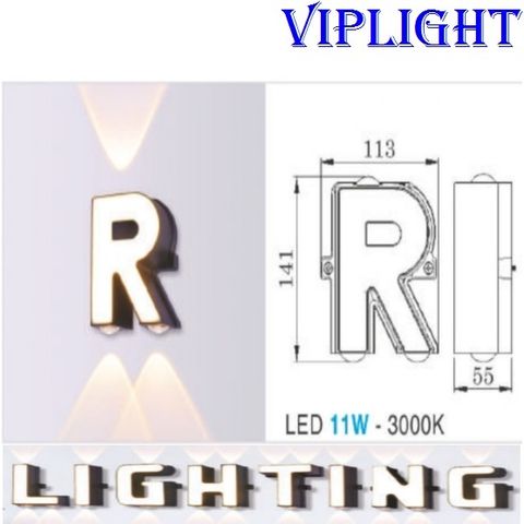  ĐÈN TƯỜNG THIẾT KẾ CHỮ R - GẮN VÁCH_PHÒNG KHÁCH, PHÒNG NGỦ, PHÒNG THỜ, NHÀ BẾP, HÀNH LANG, CẦU THANG 