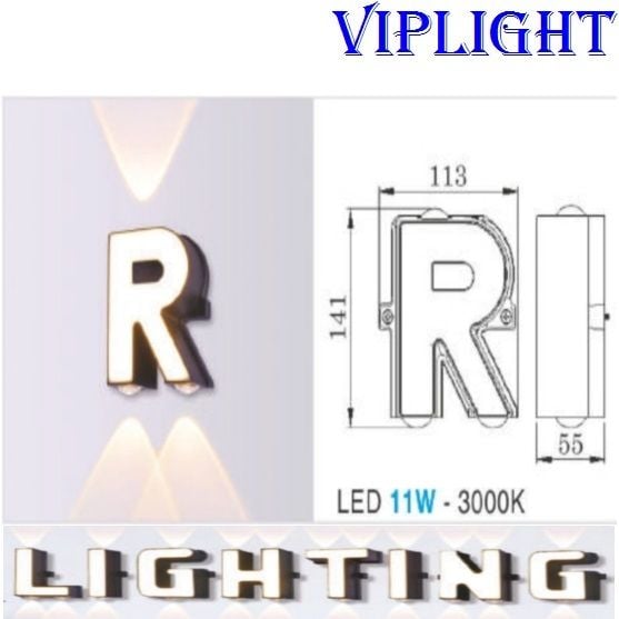 ĐÈN TƯỜNG THIẾT KẾ CHỮ R - GẮN VÁCH_PHÒNG KHÁCH, PHÒNG NGỦ, PHÒNG THỜ, NHÀ BẾP, HÀNH LANG, CẦU THANG