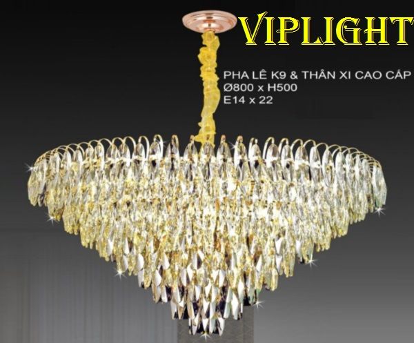 ĐÈN CHÙM PHA LÊ TRANG TRÍ PHÒNG KHÁCH VL355TPL8163 (PHI Ø800)